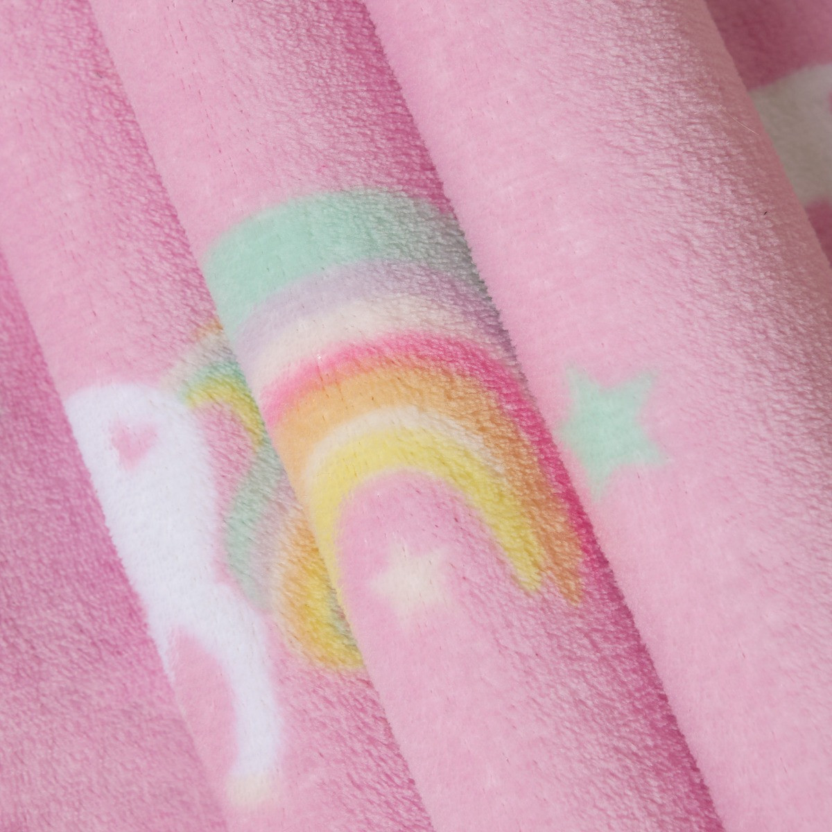 OHS Kids Unicorn Printed Throw - Pink >