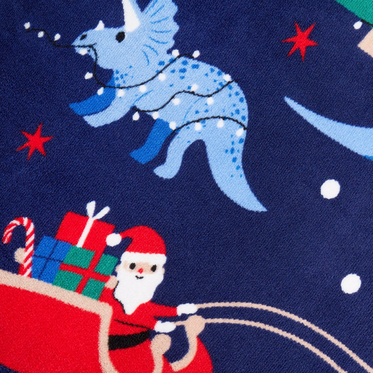 OHS Christmas Dinosaur Printed Throw - Navy>