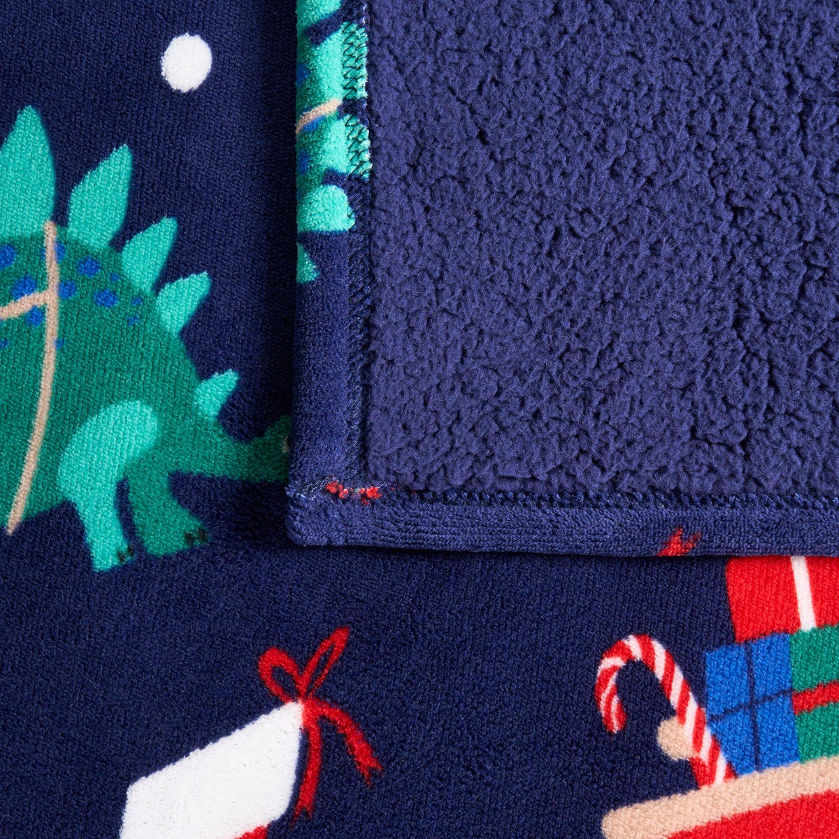 OHS Christmas Dinosaur Printed Throw - Navy>