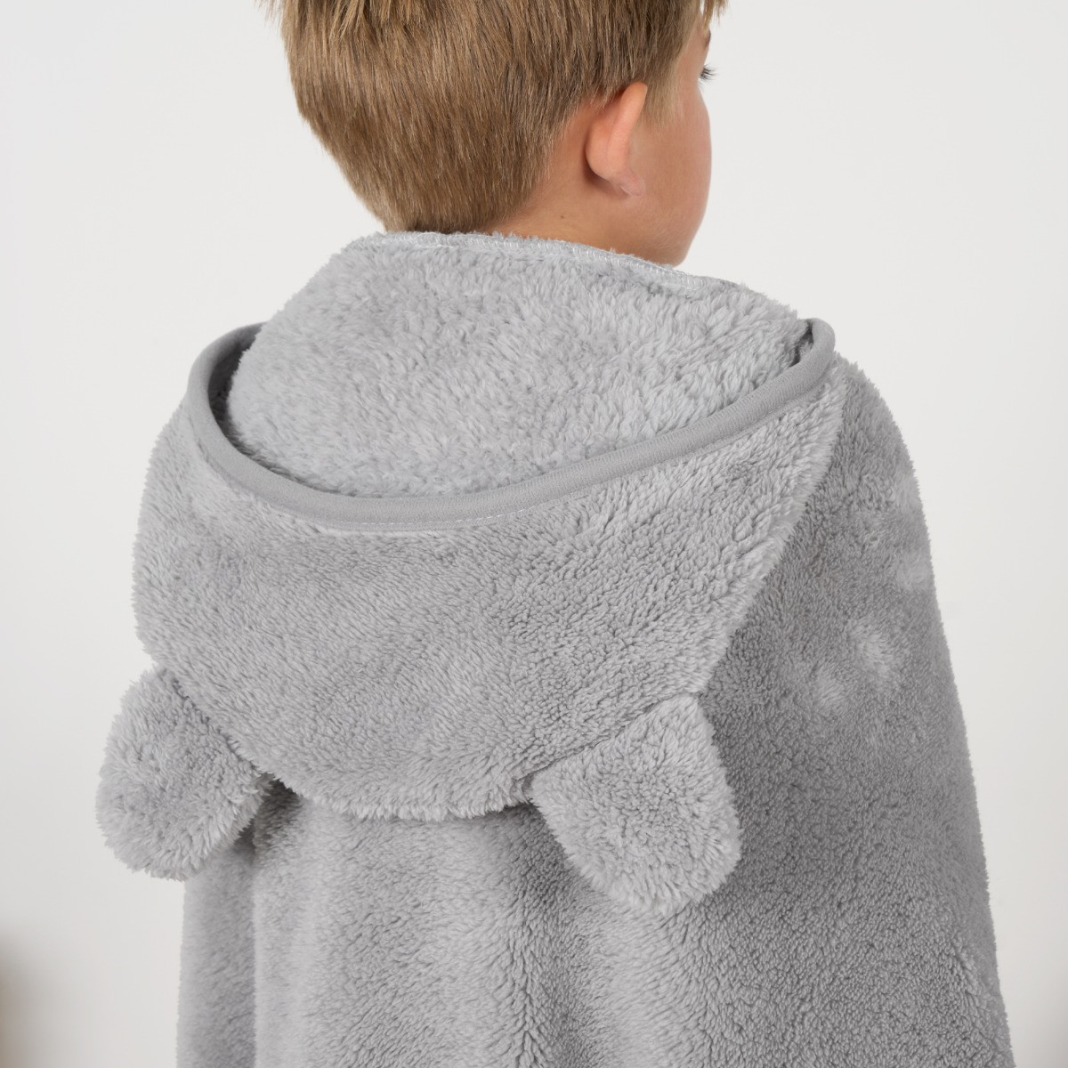 OHS Kids Teddy Hooded Blanket - Grey>