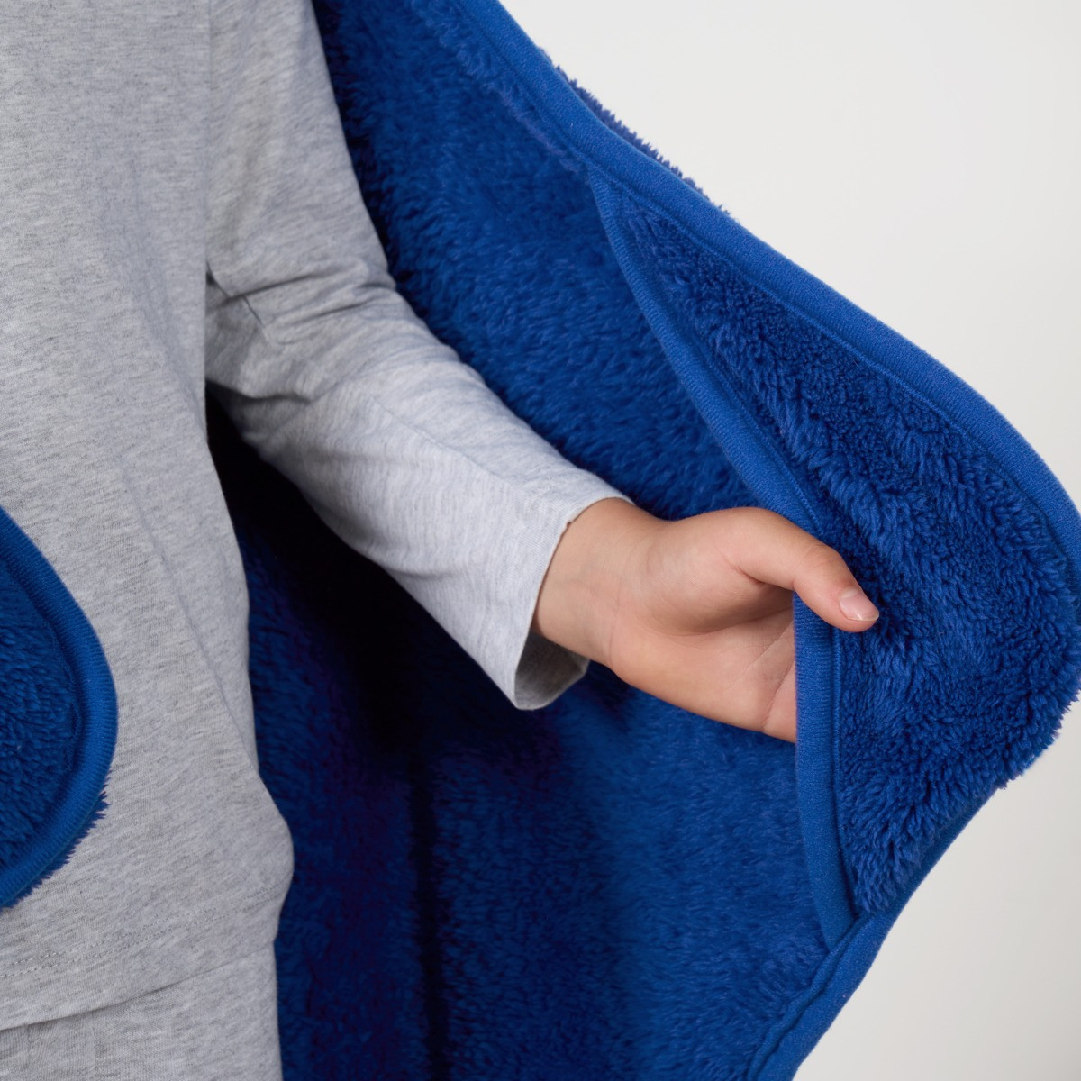 OHS Kids Teddy Hooded Blanket - Blue>