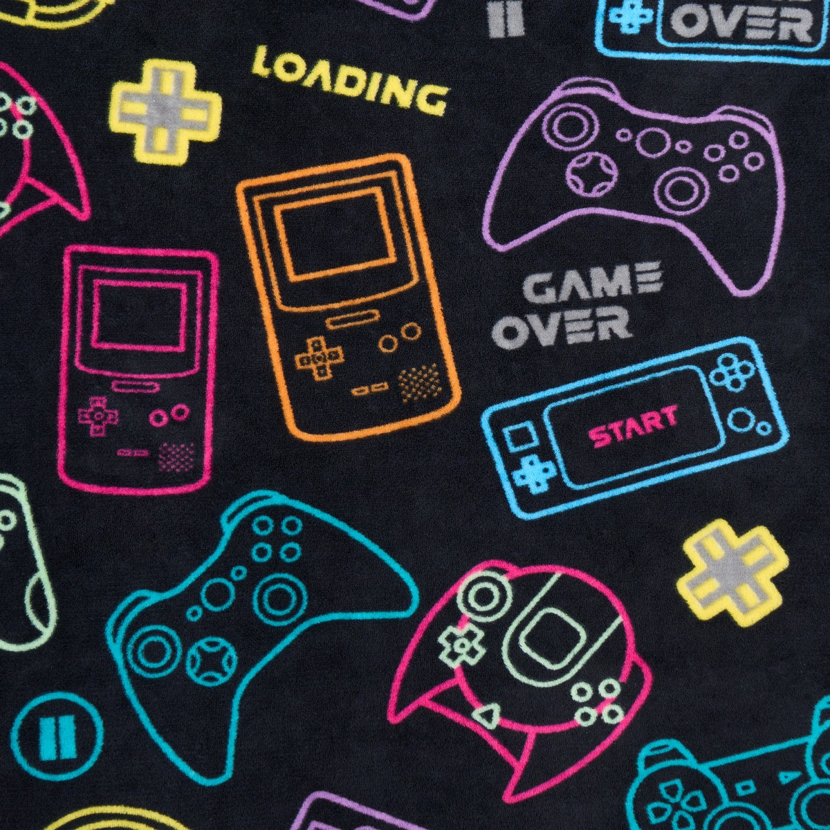 OHS Kids Gaming Printed Wearable Blanket - Black>