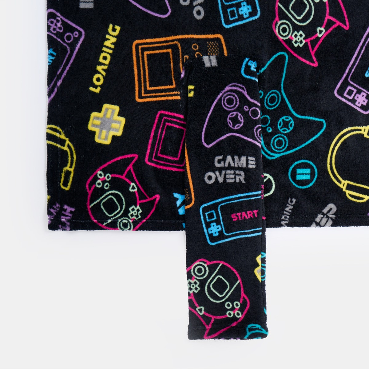 OHS Kids Gaming Printed Wearable Blanket - Black>