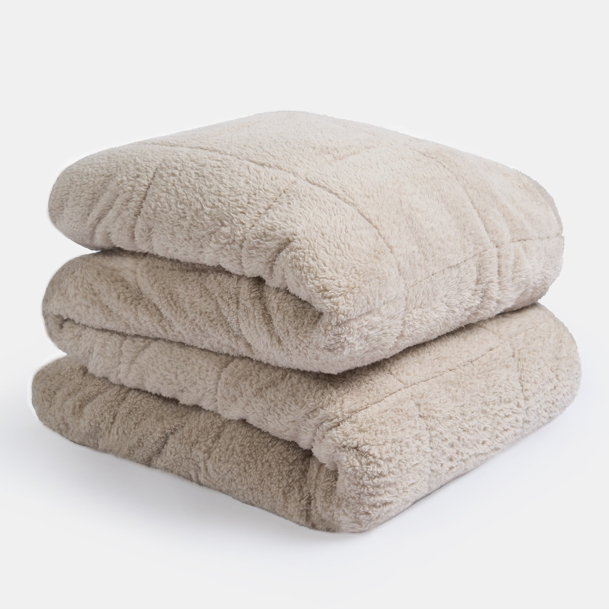 Brentfords Teddy Weighted Blanket Quilted - Natural>