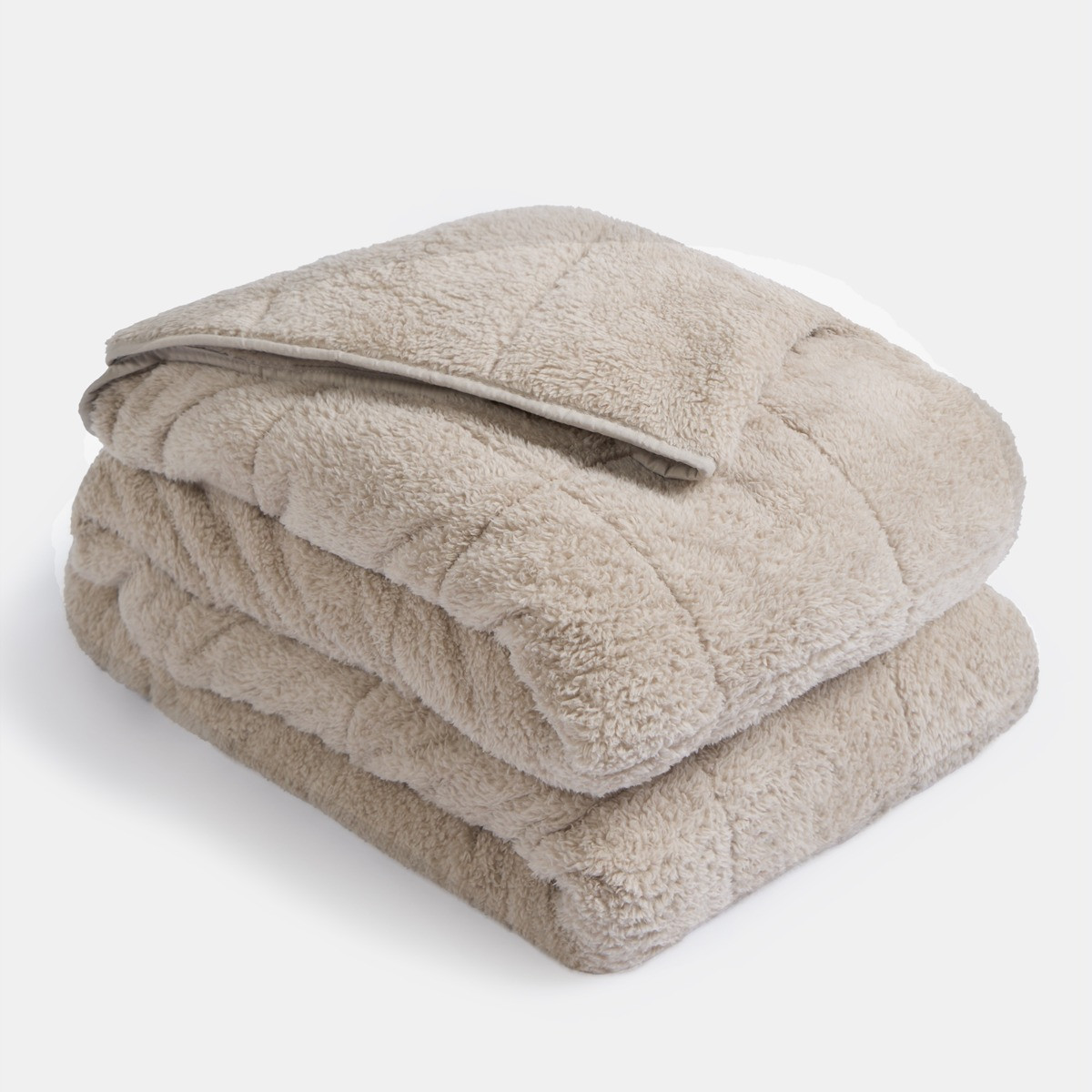 Brentfords Teddy Weighted Blanket Quilted - Natural>