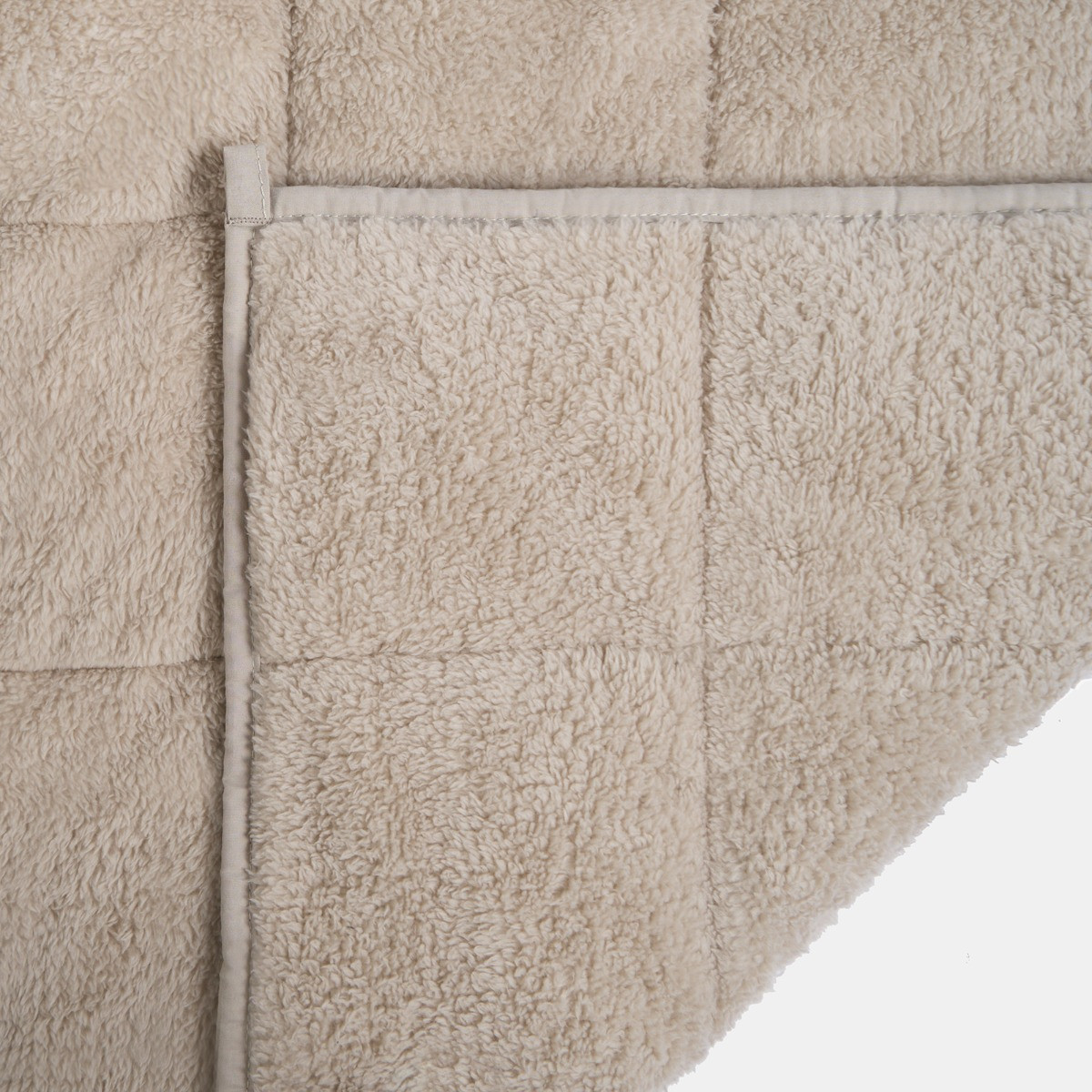 Brentfords Teddy Weighted Blanket Quilted - Natural>