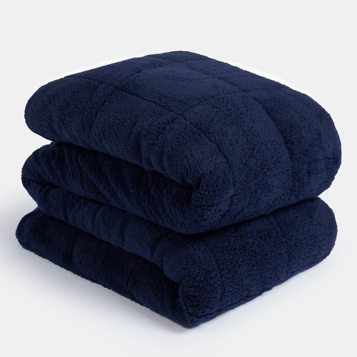 Brentfords Teddy Fleece Quilted Weighted Blanket - Navy>