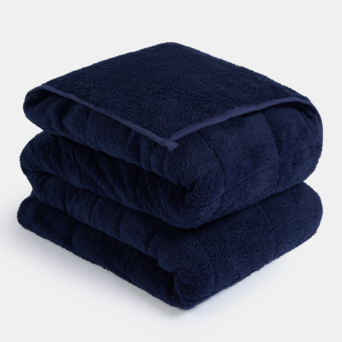 Brentfords Teddy Fleece Quilted Weighted Blanket - Navy>