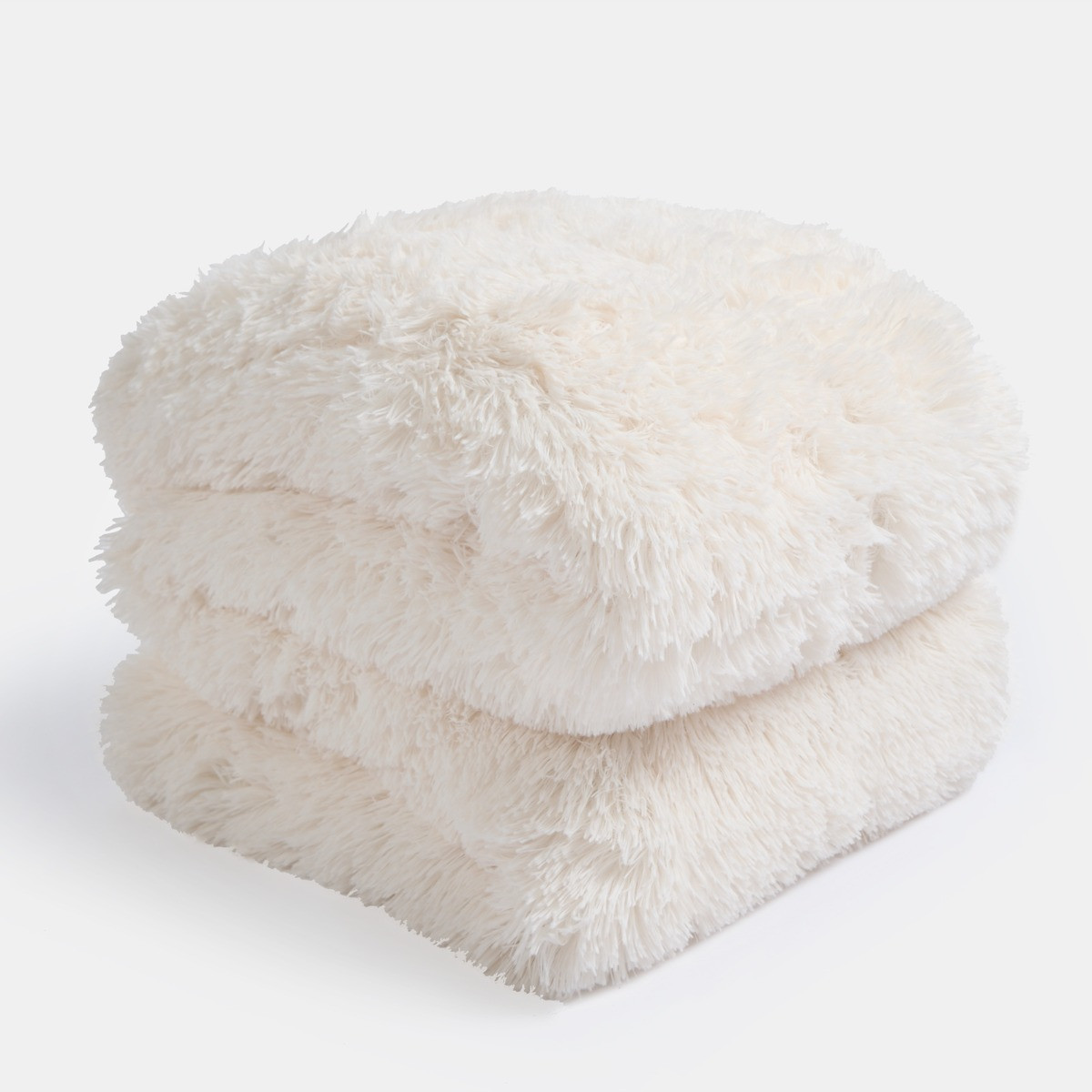 OHS Fluffy Faux Fur Weighted Blanket - Cream>