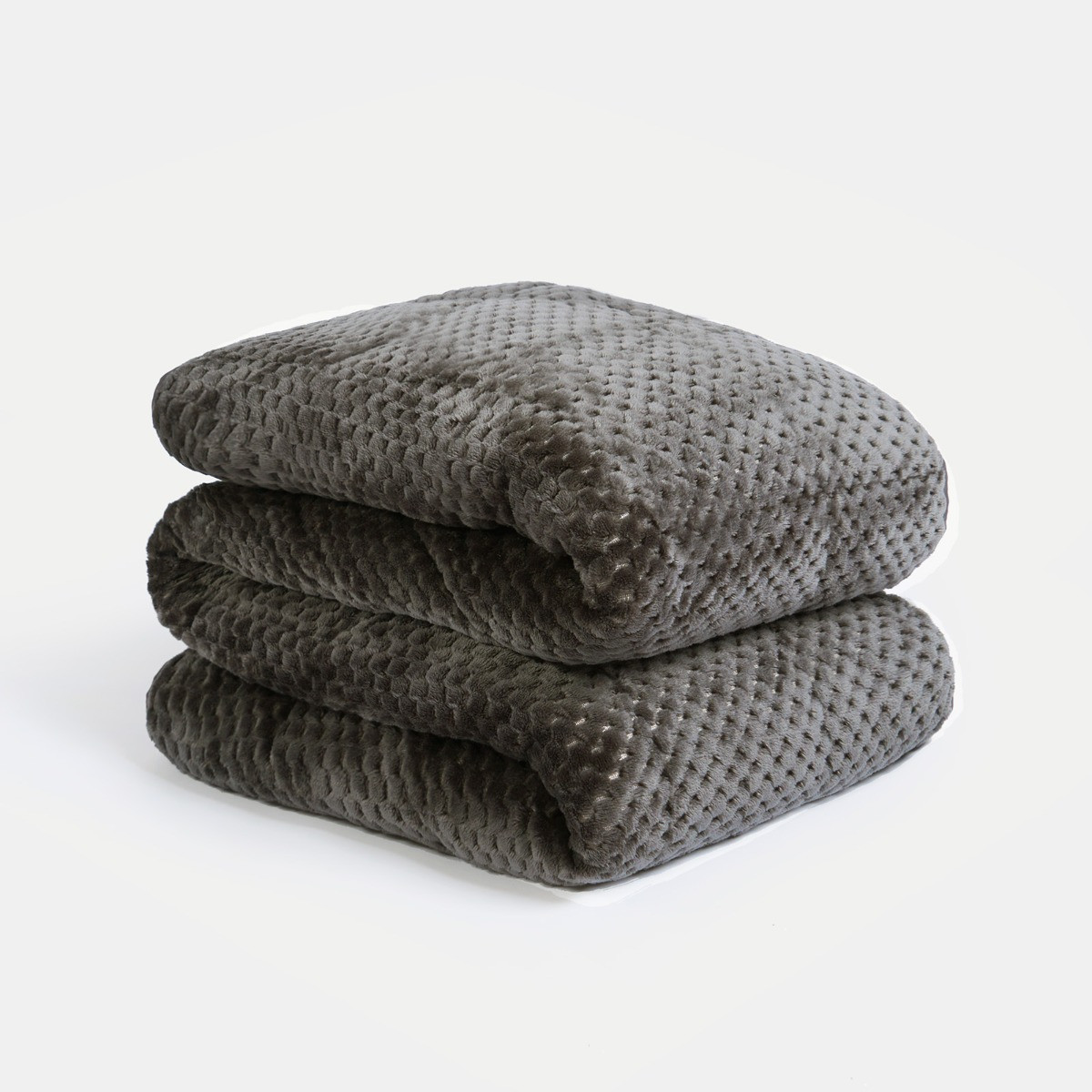 OHS Waffle Fleece Weighted Blanket - Charcoal>