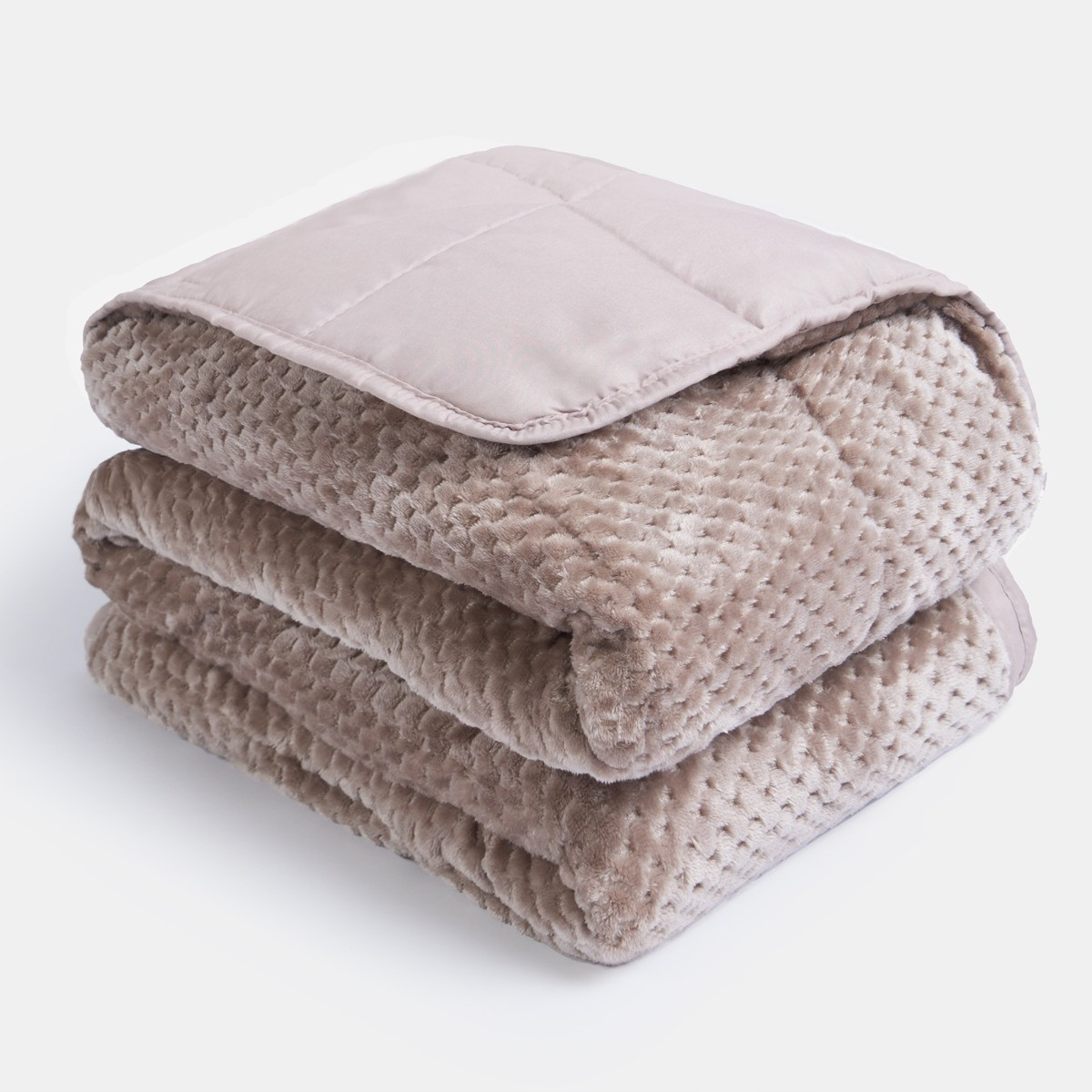 OHS Waffle Fleece Weighted Blanket - Mink>