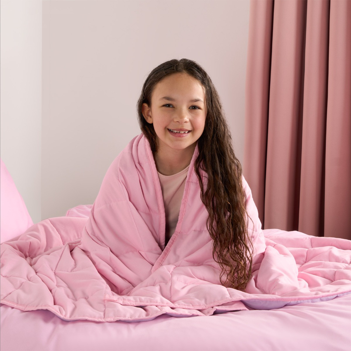 OHS Kids Supersoft Reversible Weighted Blanket, Pink/Lilac - 3kg>