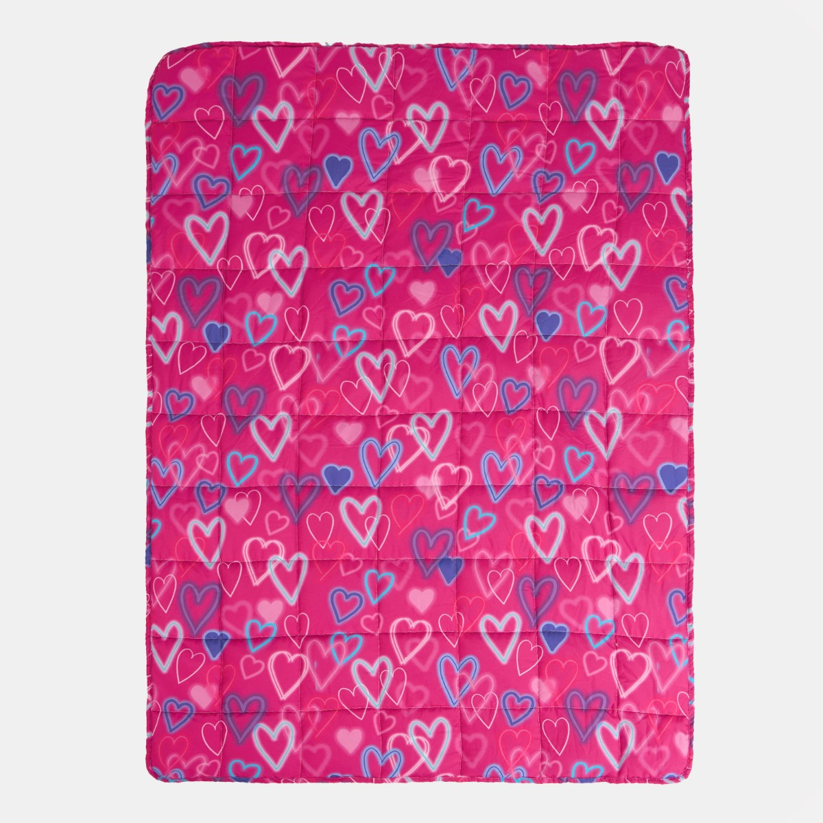 OHS Kids Neon Hearts Weighted Blanket, Purple - 3KG>