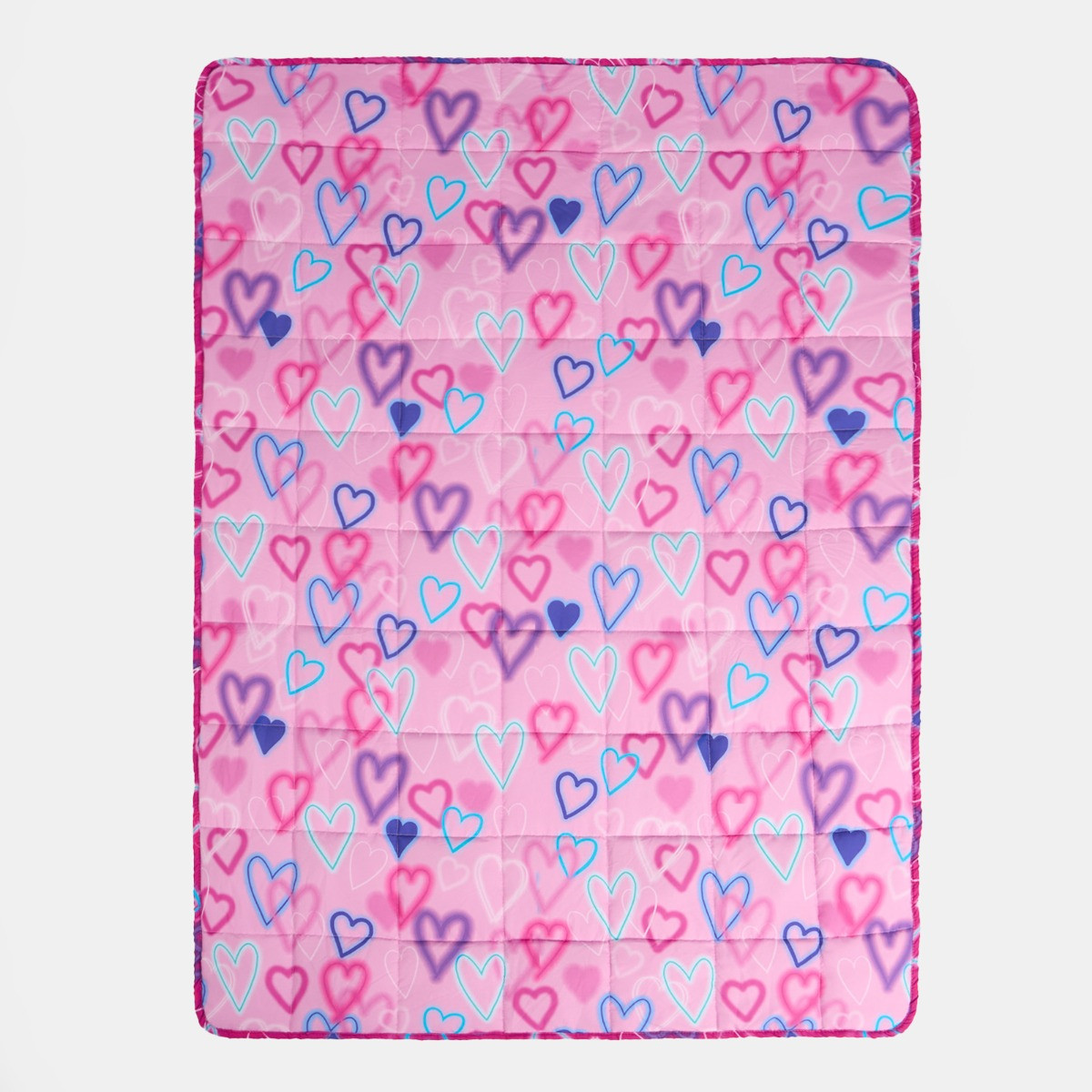 OHS Kids Neon Hearts Weighted Blanket, Purple - 3KG>