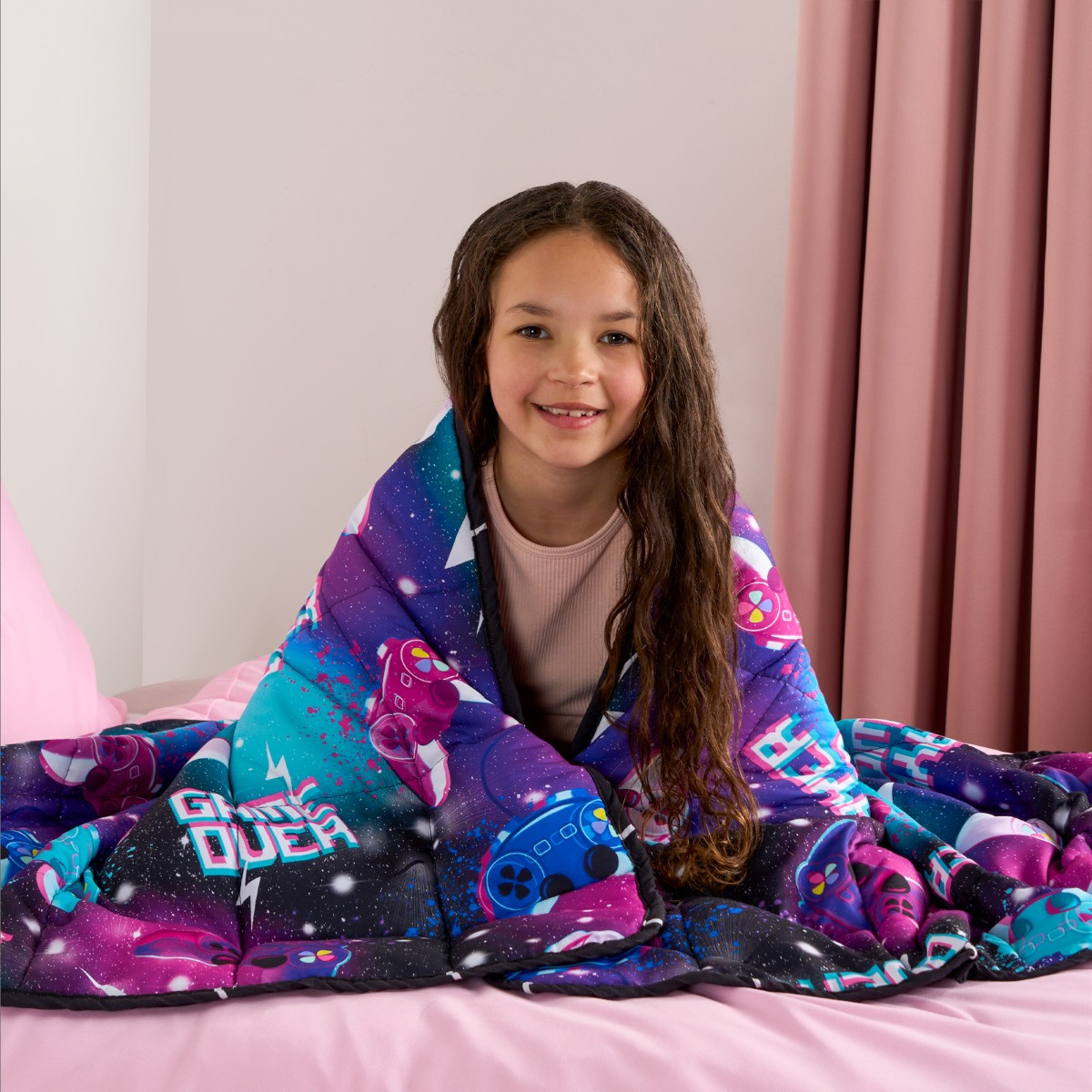 OHS Kids Gaming Weighted Blanket, Black - 3KG>