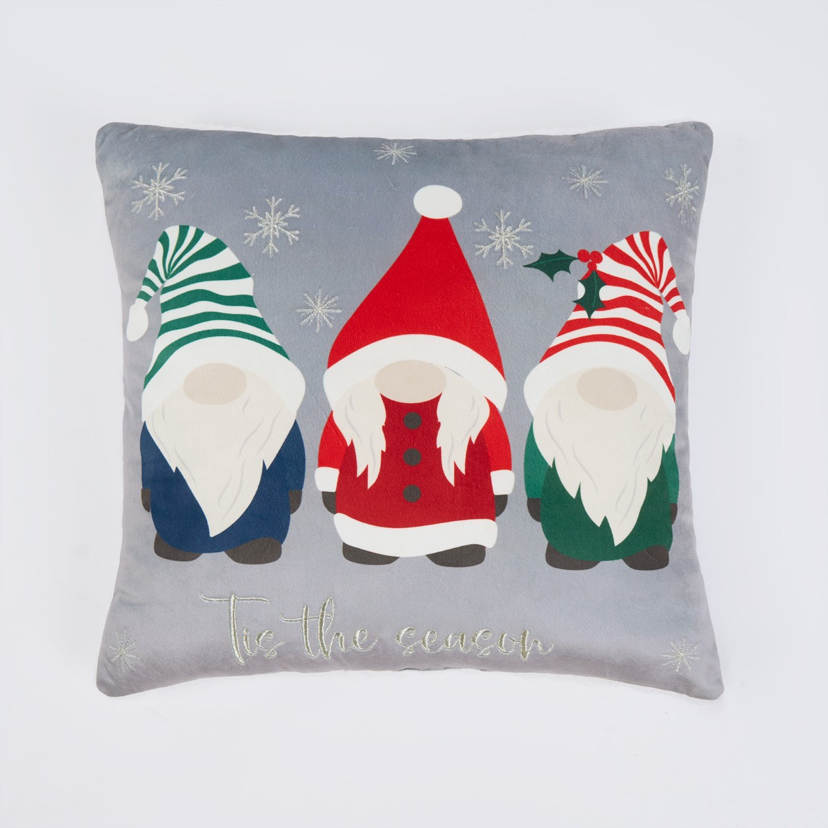 OHS Christmas Tis The Season Gonk Cushion - Grey >