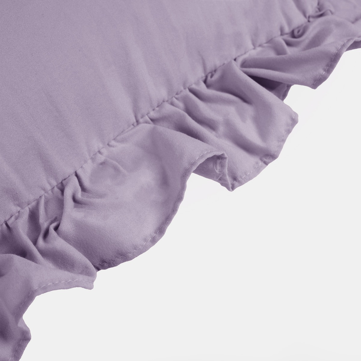 Highams Linen Look Frill Cushion Covers - Lilac>