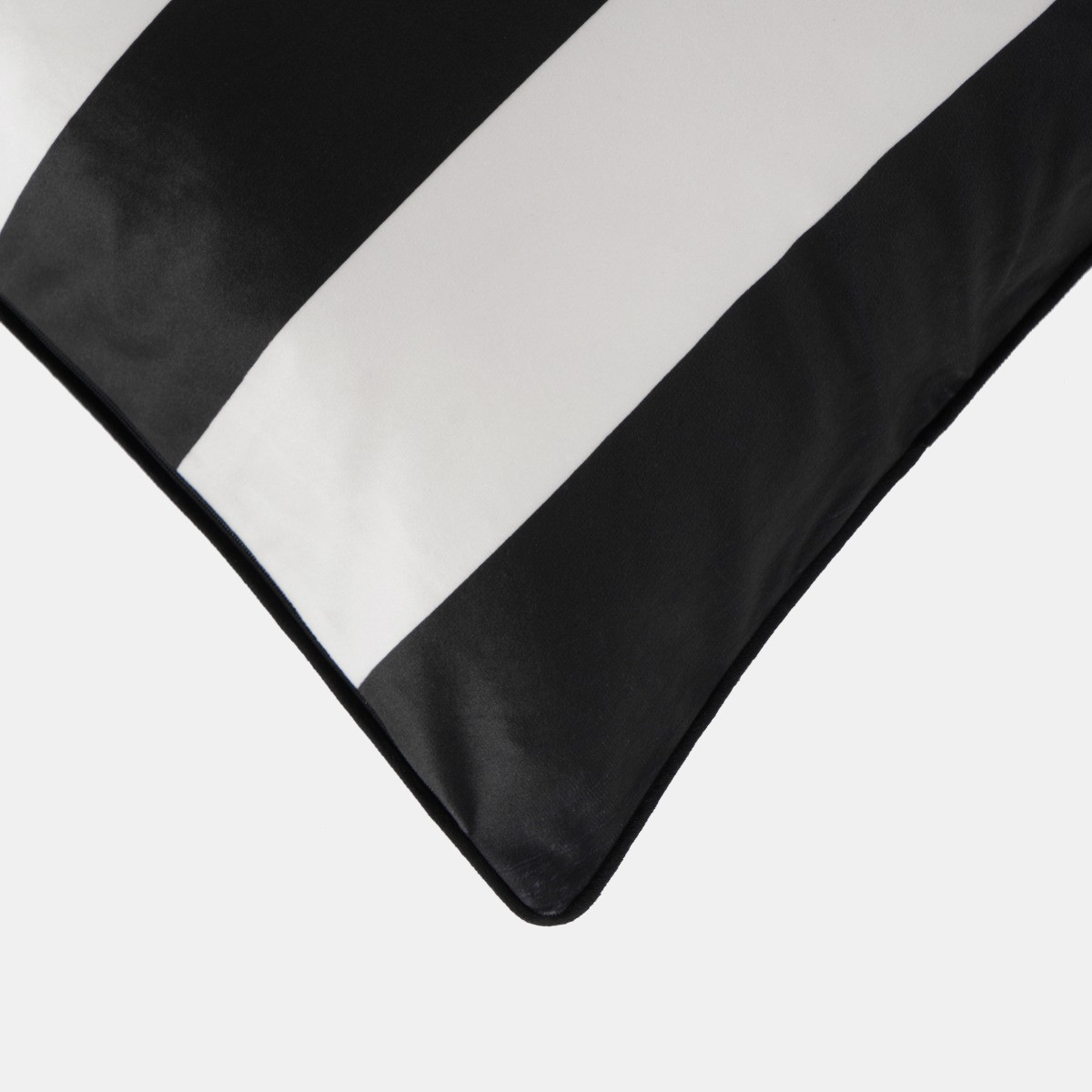 OHS Matte Velvet Stripe Print Cushion Covers - Monochrome>