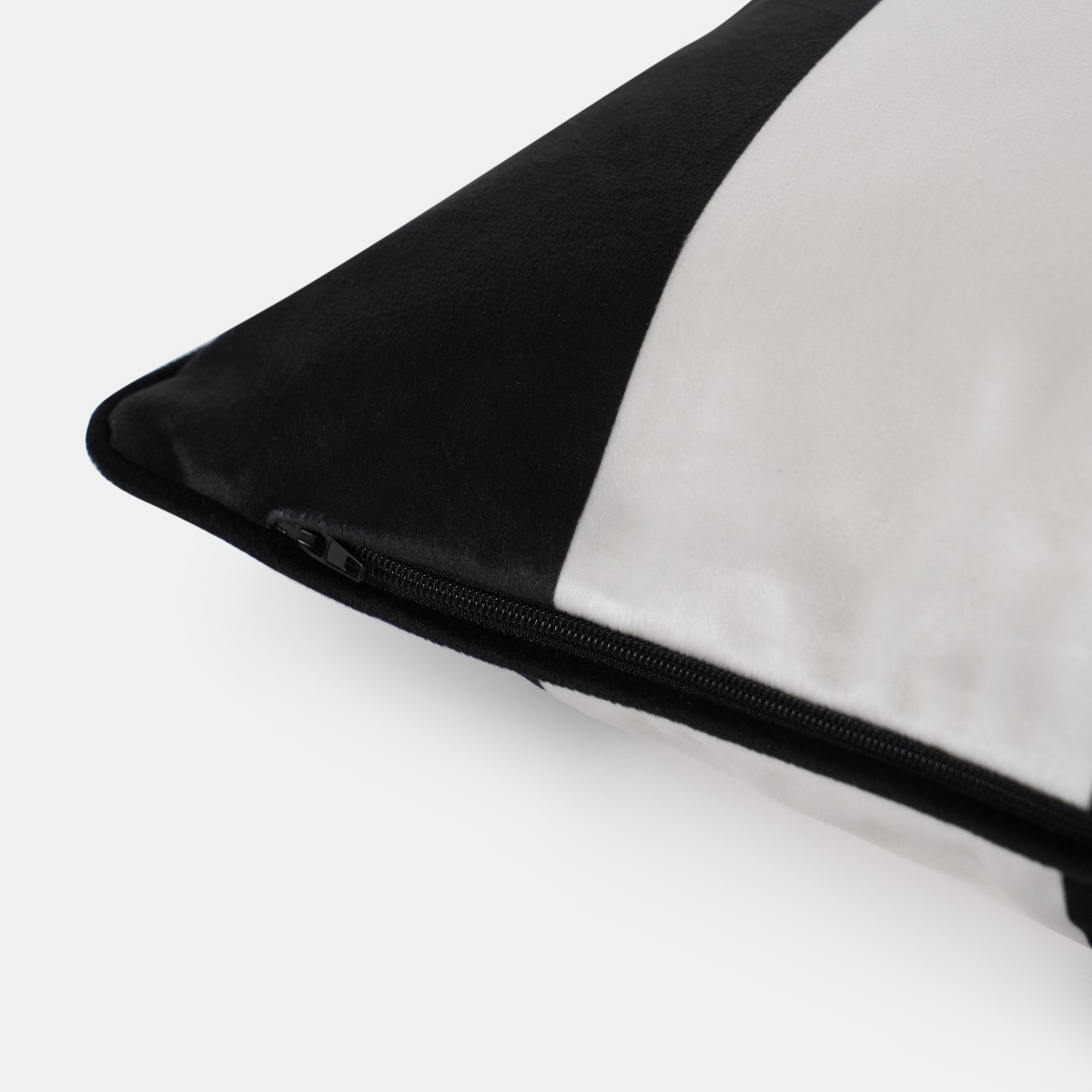 OHS Matte Velvet Stripe Print Cushion Covers - Monochrome>