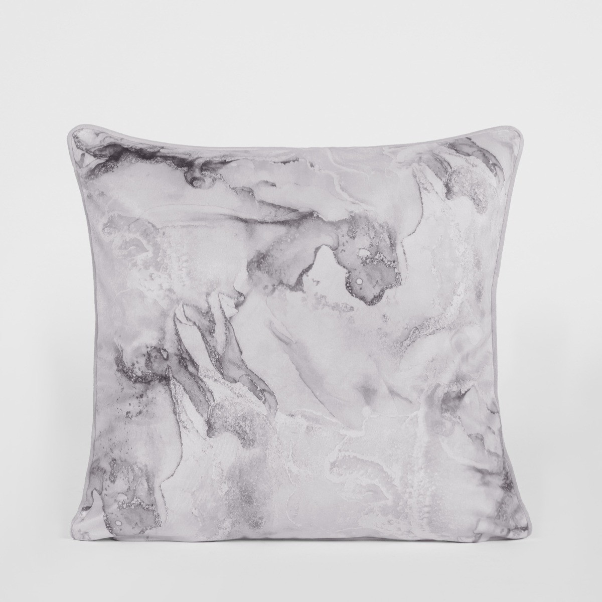 OHS Matte Velvet Marble Print Cushion Covers - Grey>