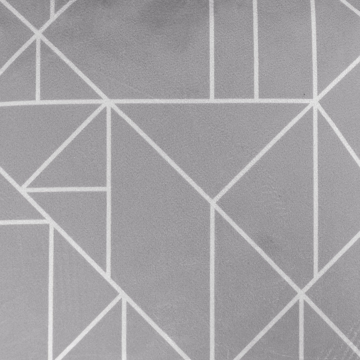 OHS Matte Velvet Geometric Print Cushion Covers, Grey - 45 x 45cm >