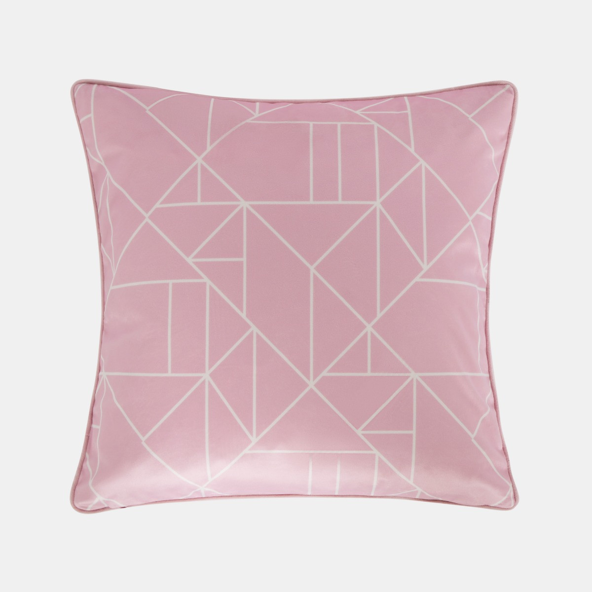 OHS Matte Velvet Geometric Print Cushion Covers - Blush>