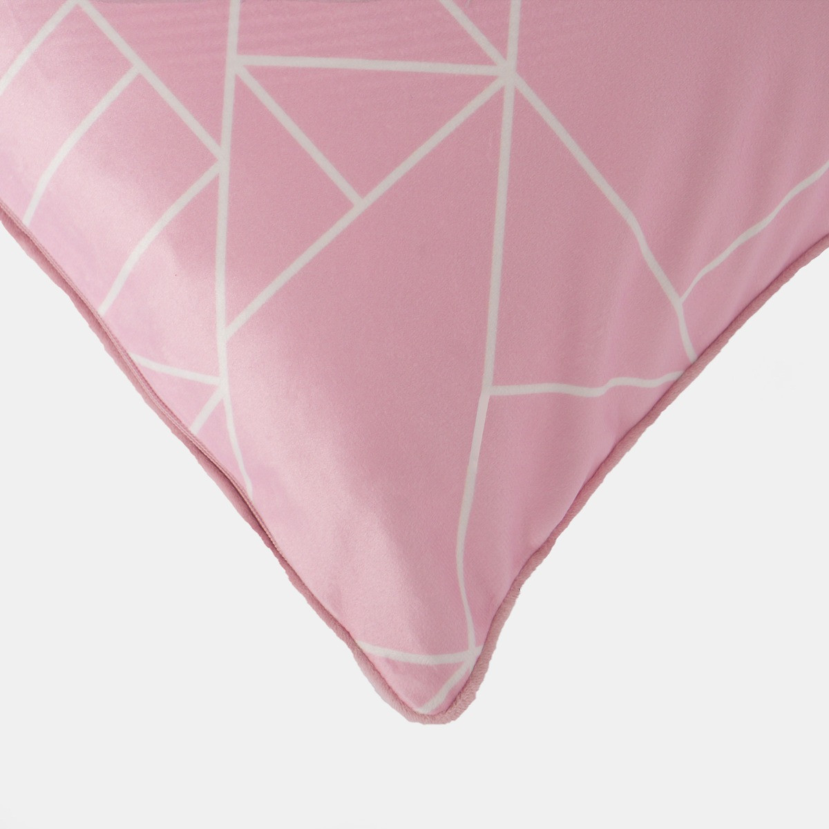 OHS Matte Velvet Geometric Print Cushion Covers - Blush>