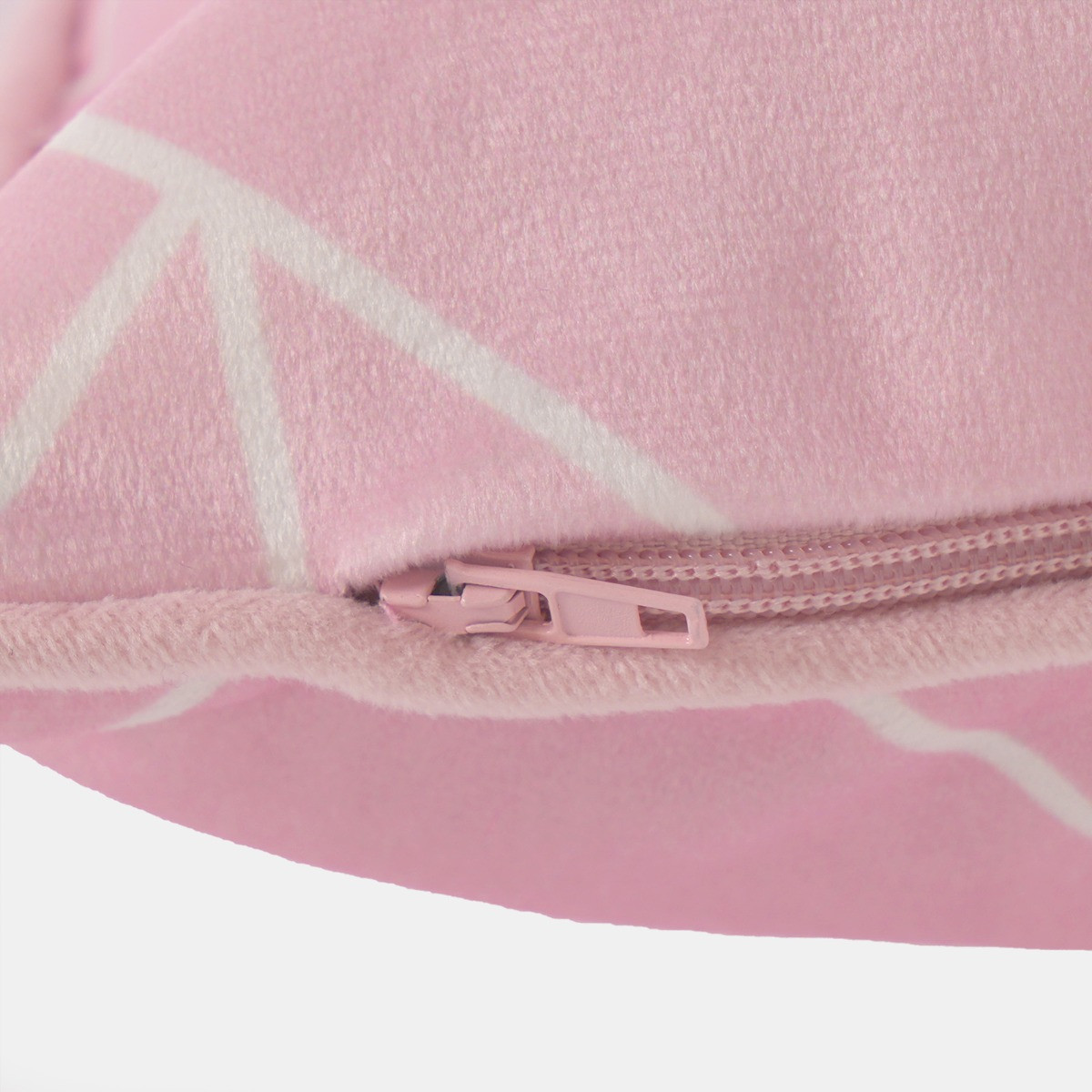OHS Matte Velvet Geometric Print Cushion Covers - Blush>