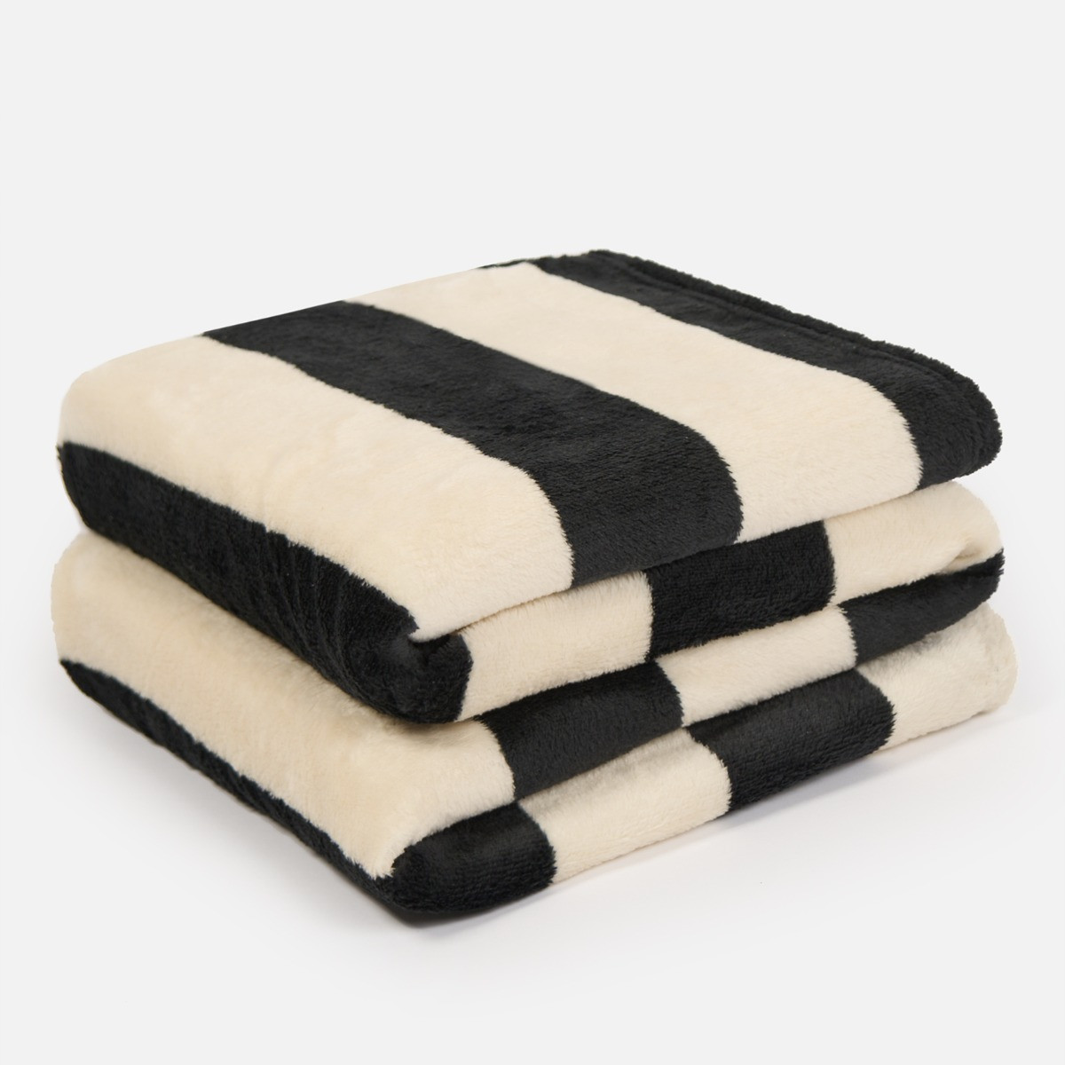 OHS Ultra Soft Stripe Print Throw - Mono >