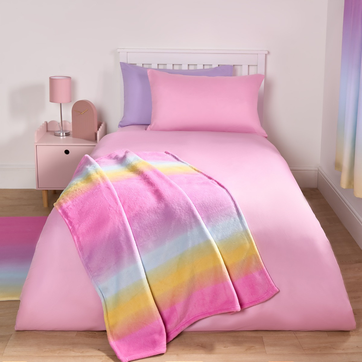 OHS Kids Ombre Sherpa Fleece Throw - Multi >