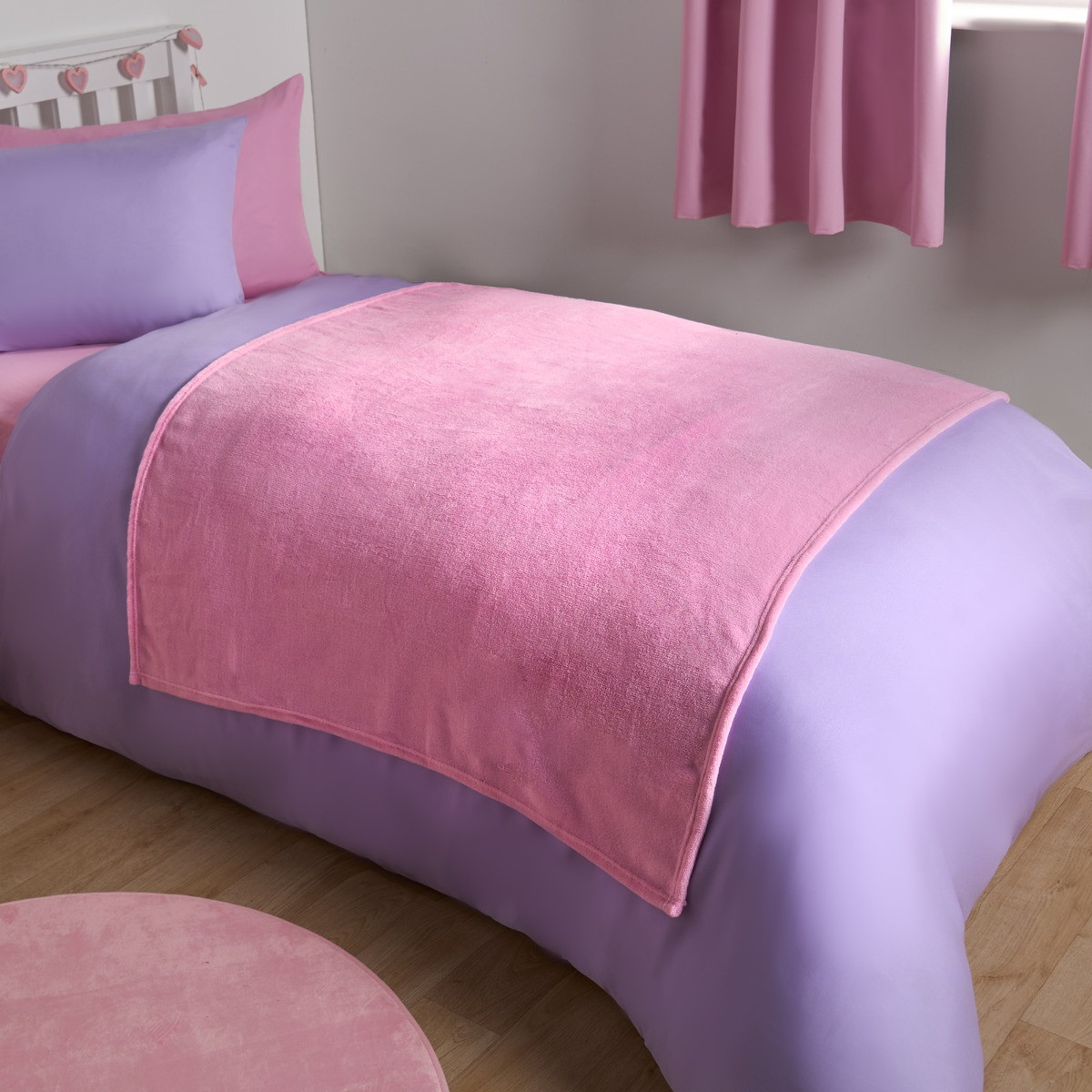 OHS Kids Plain Supersoft Throw - Pink >