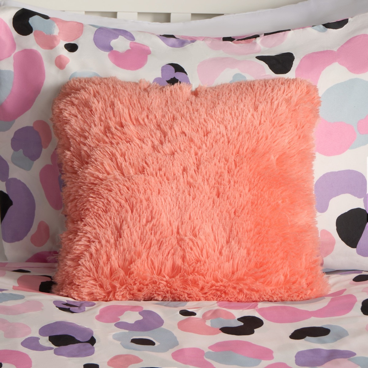 OHS Fluffy Filled Cushion - Coral>