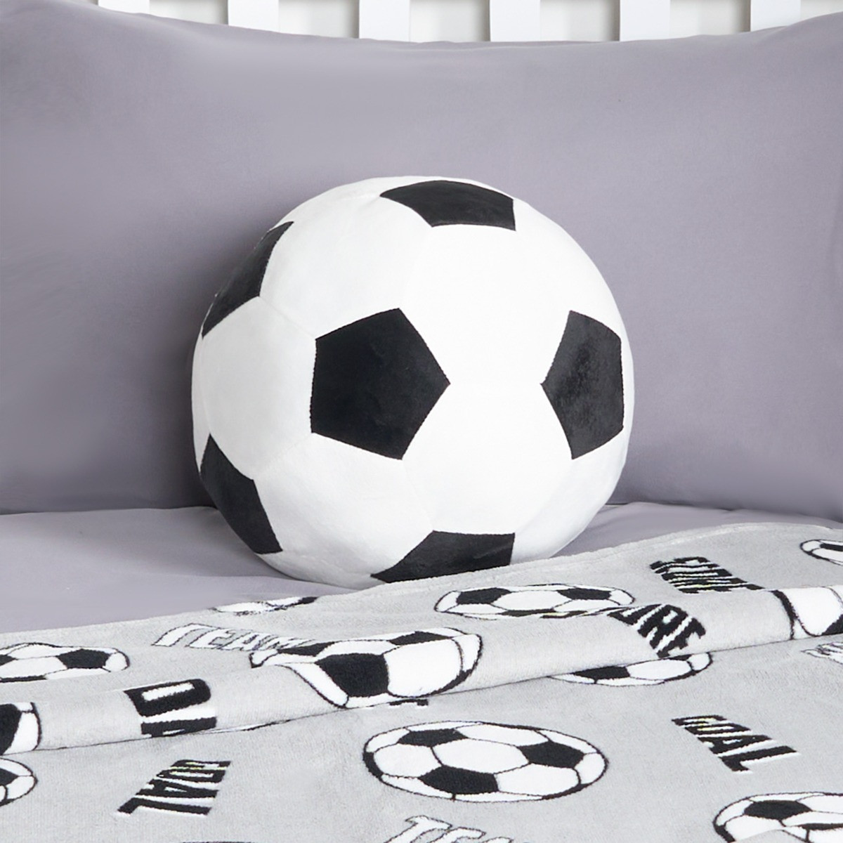 OHS Football Shaped Scatter Cushion - Black/White >