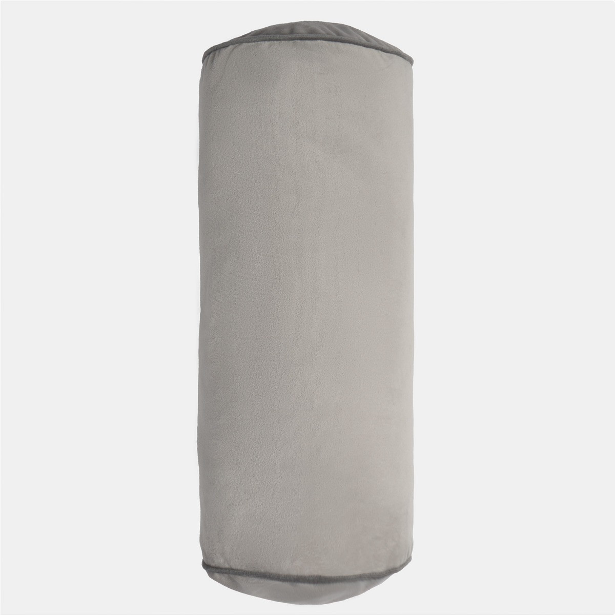 OHS Matte Velvet Bolster Cushion - Grey/Charcoal>