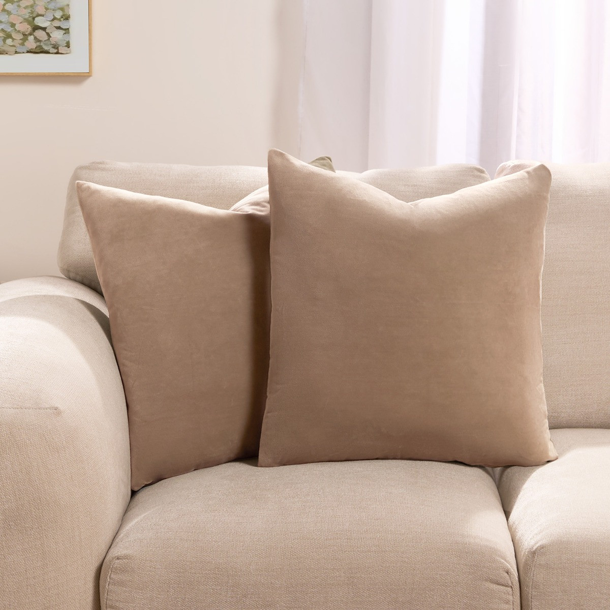 Sienna Matte Velvet Cushion Covers - Natural>