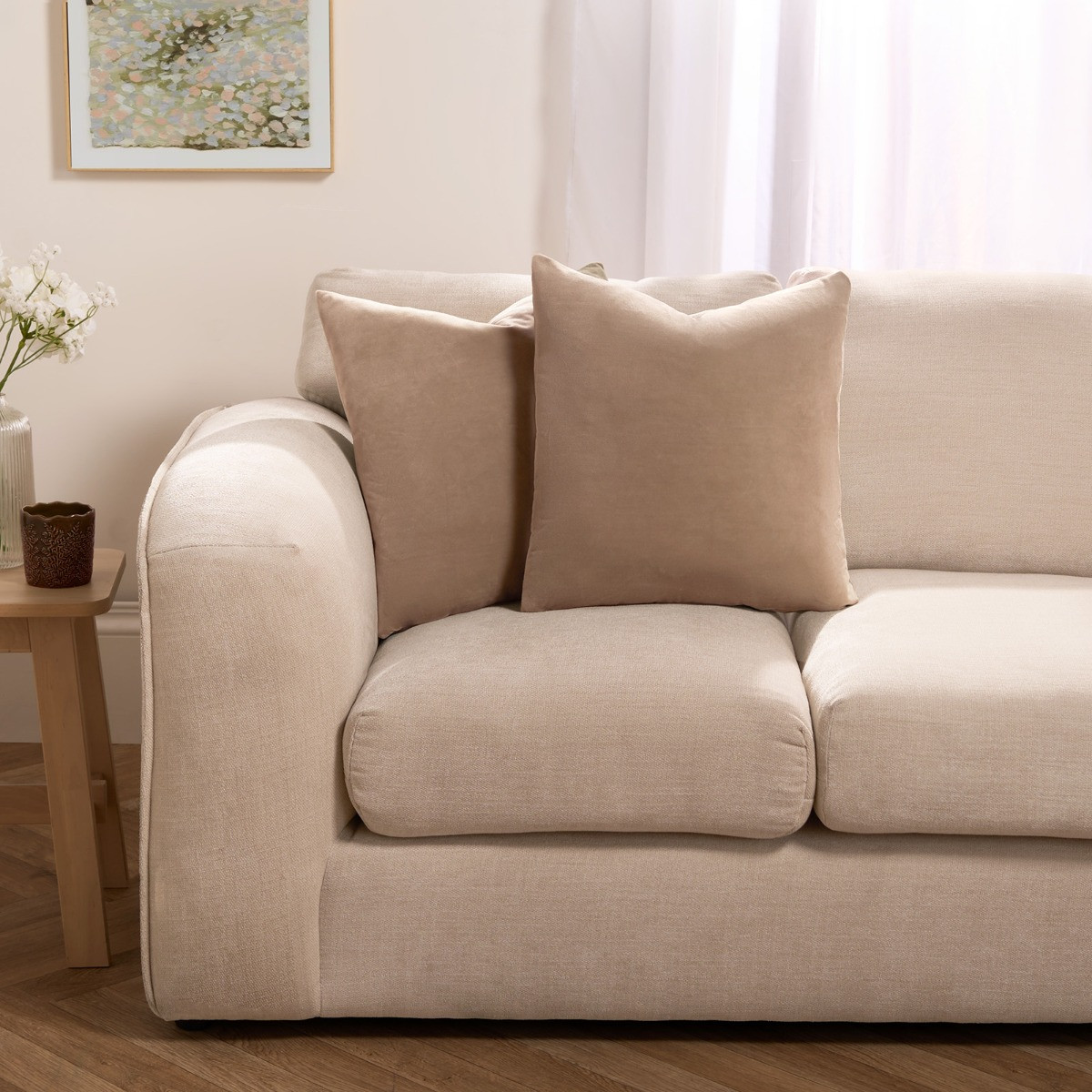 Sienna Matte Velvet Cushion Covers - Natural>