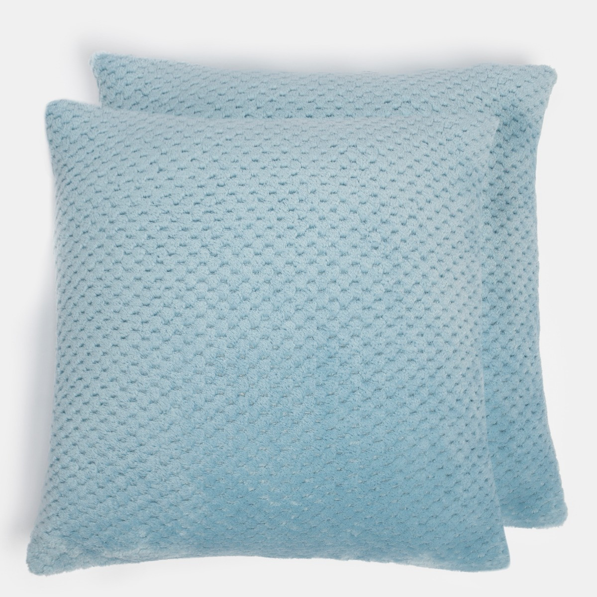 Brentfords Waffle Fleece Cushion Covers - Blue>