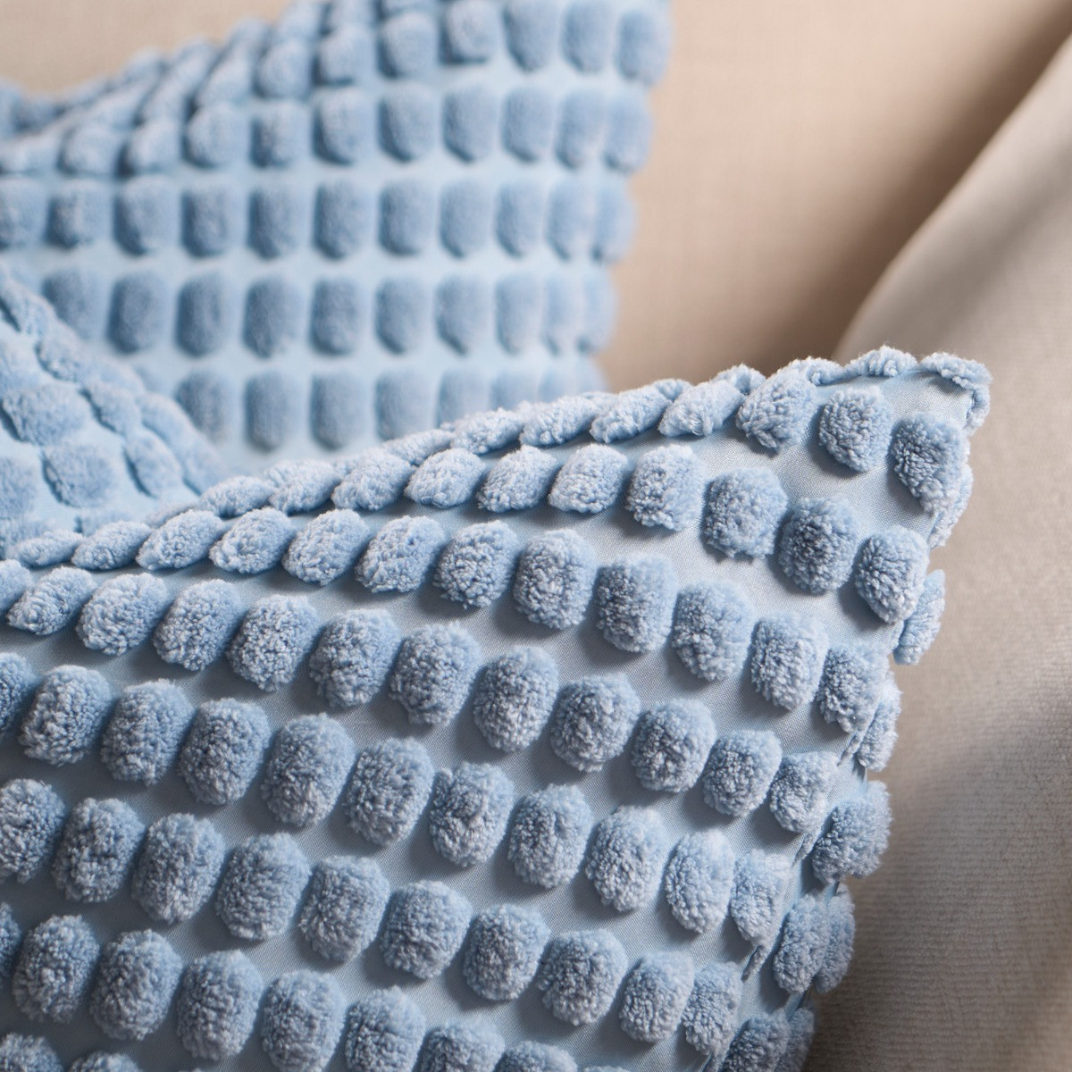 OHS Bobble Textured Cushion Covers - Blue>