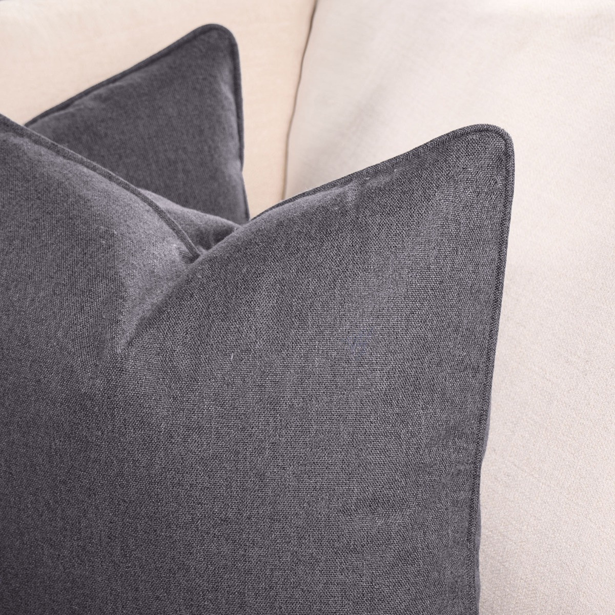 OHS Woven Texture Cushion Covers - Charcoal>