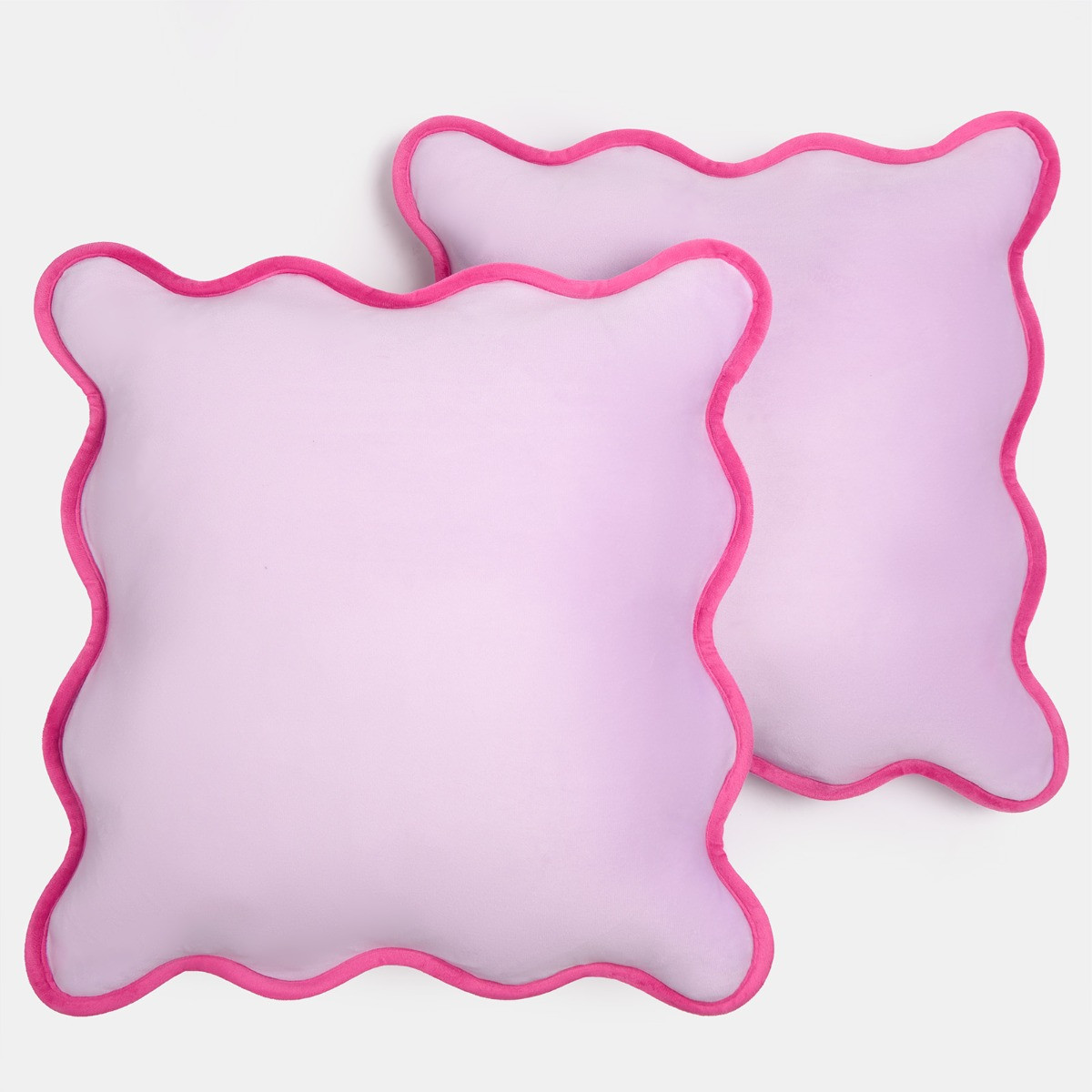 OHS Matte Velvet Scallop Edge Cushion Covers - Lilac/Pink>