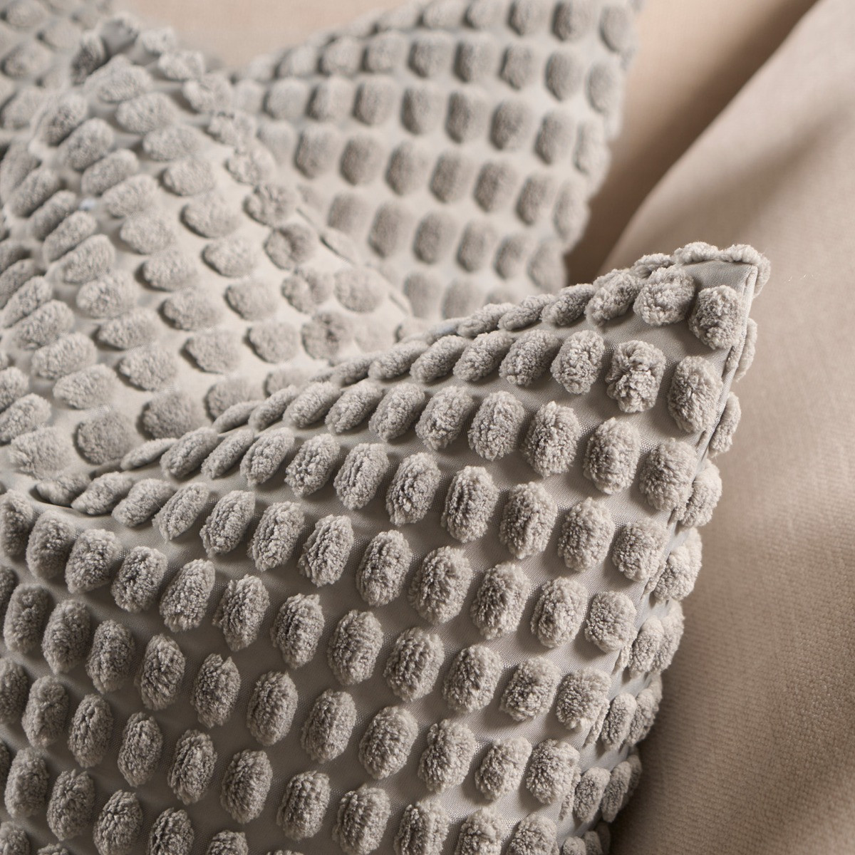 OHS Bobble Textured Cushion Covers - Grey>