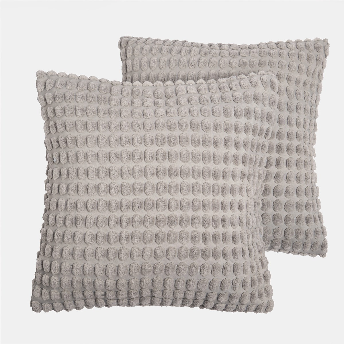 OHS Bobble Textured Cushion Covers - Grey>