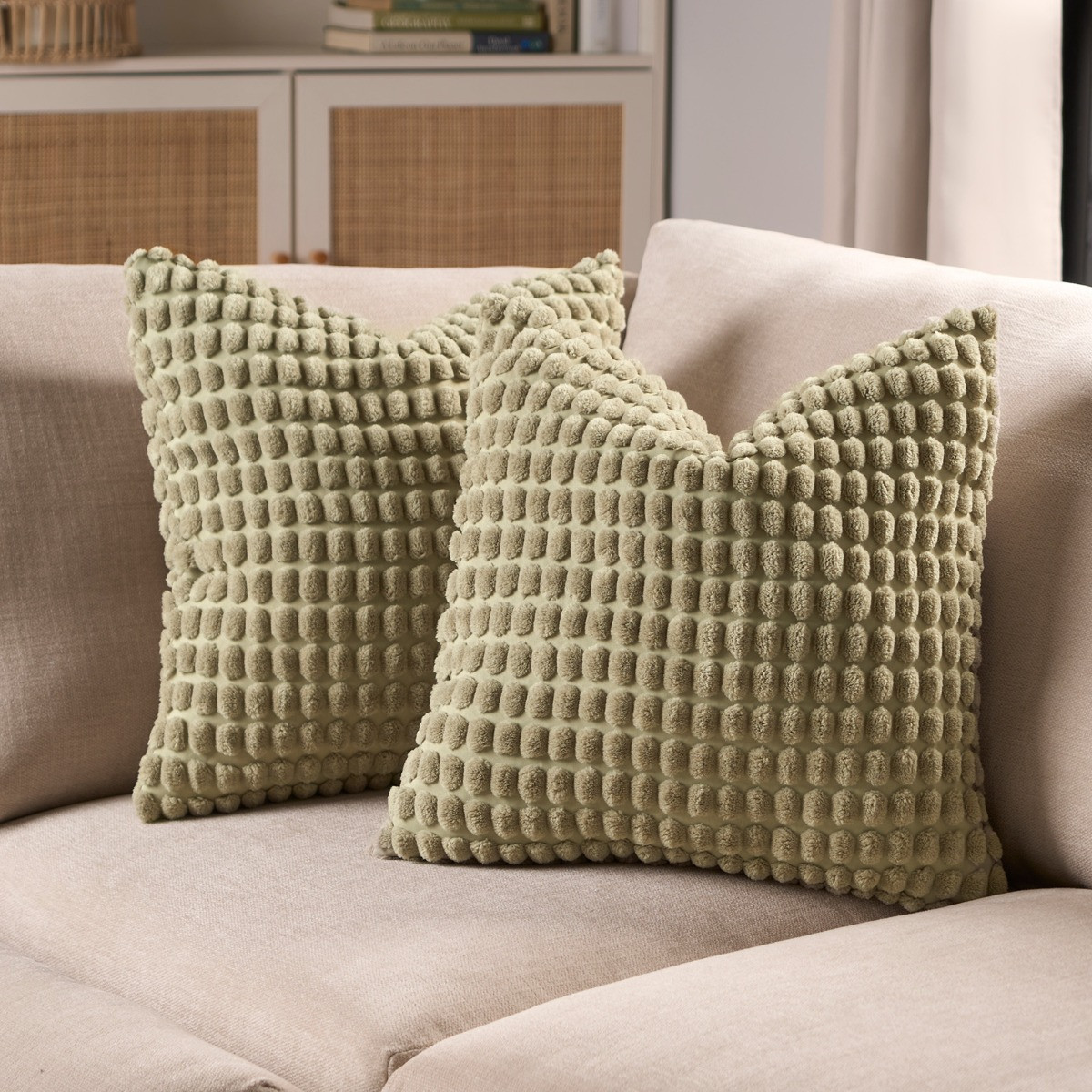 OHS Bobble Textured Cushion Covers - Sage>