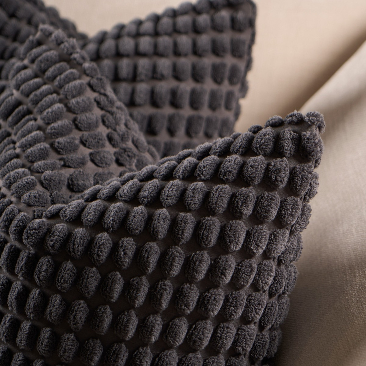 OHS Bobble Textured Cushion Covers - Charcoal>