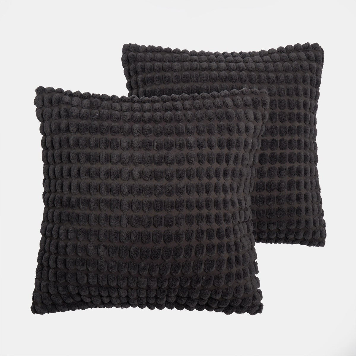 OHS Bobble Textured Cushion Covers - Charcoal>