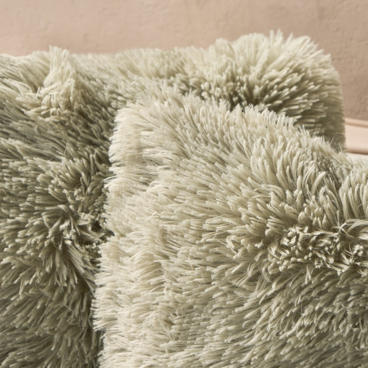 Sienna Fluffy Cushion Covers - Sage>