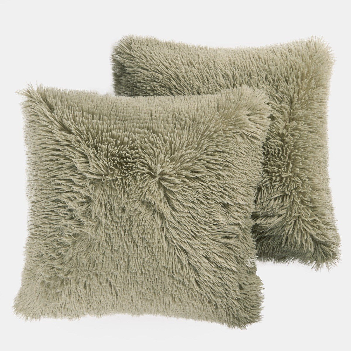 Sienna Fluffy Cushion Covers - Sage>