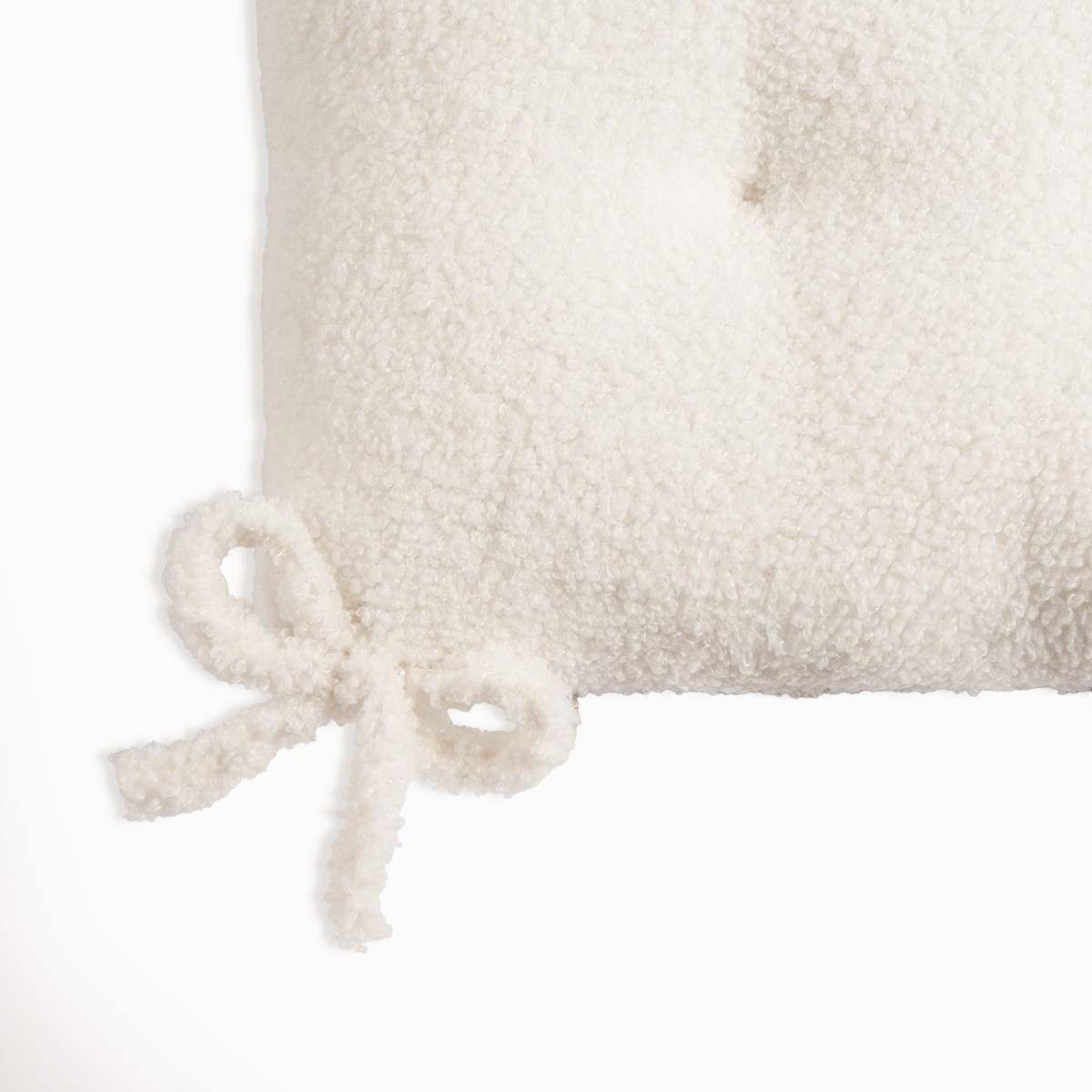 OHS 2 Pack Plush Boucle Indoor Seat Pads, 40 x 40 x 6cm - Cream>