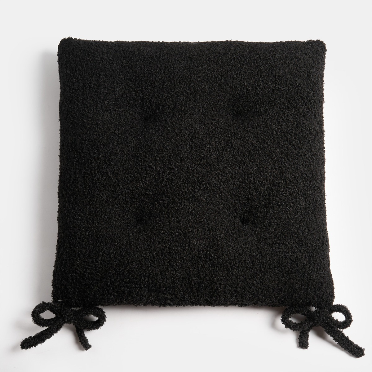 OHS Plush Bouclé Indoor Seat Pads - Black>