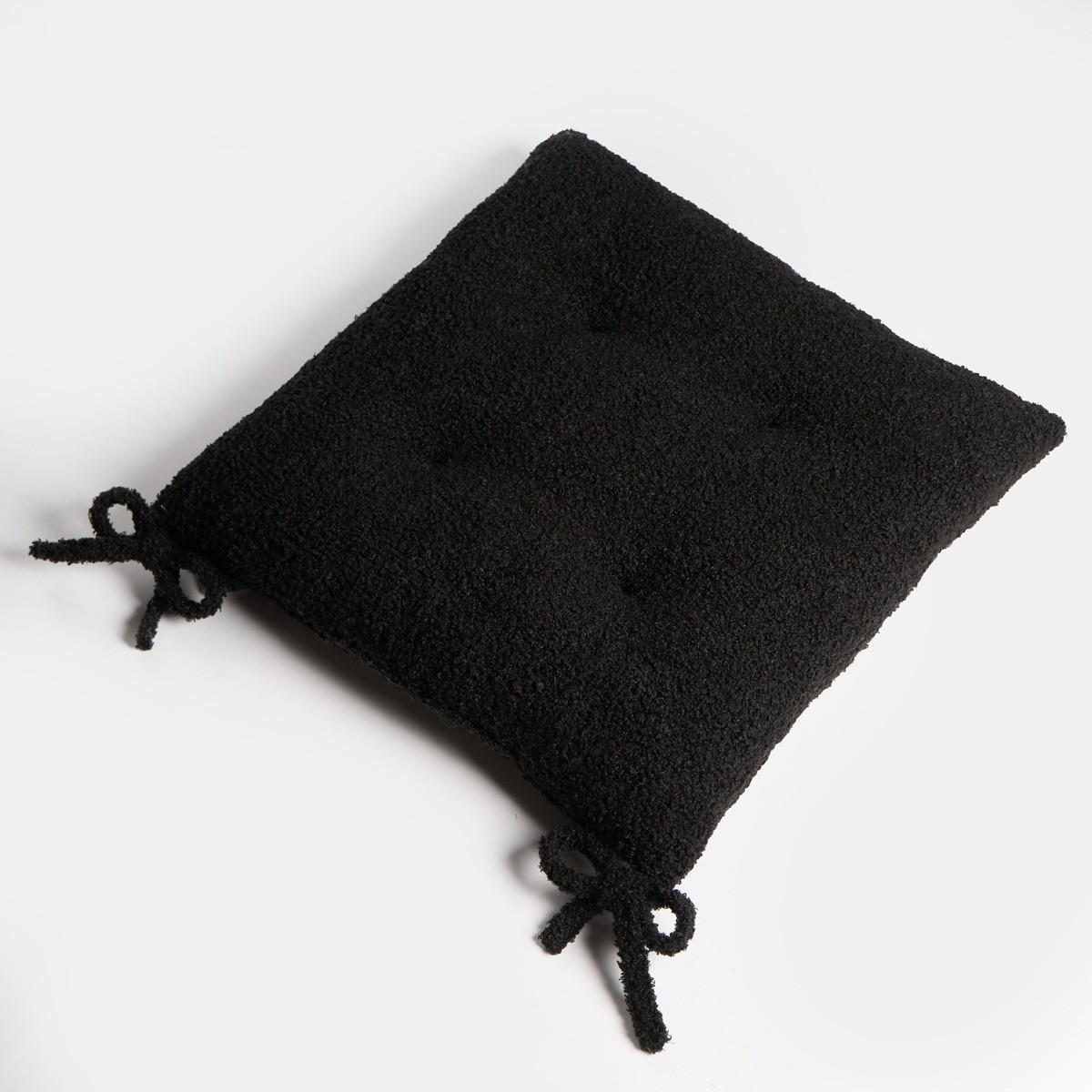 OHS Plush Bouclé Indoor Seat Pads - Black>